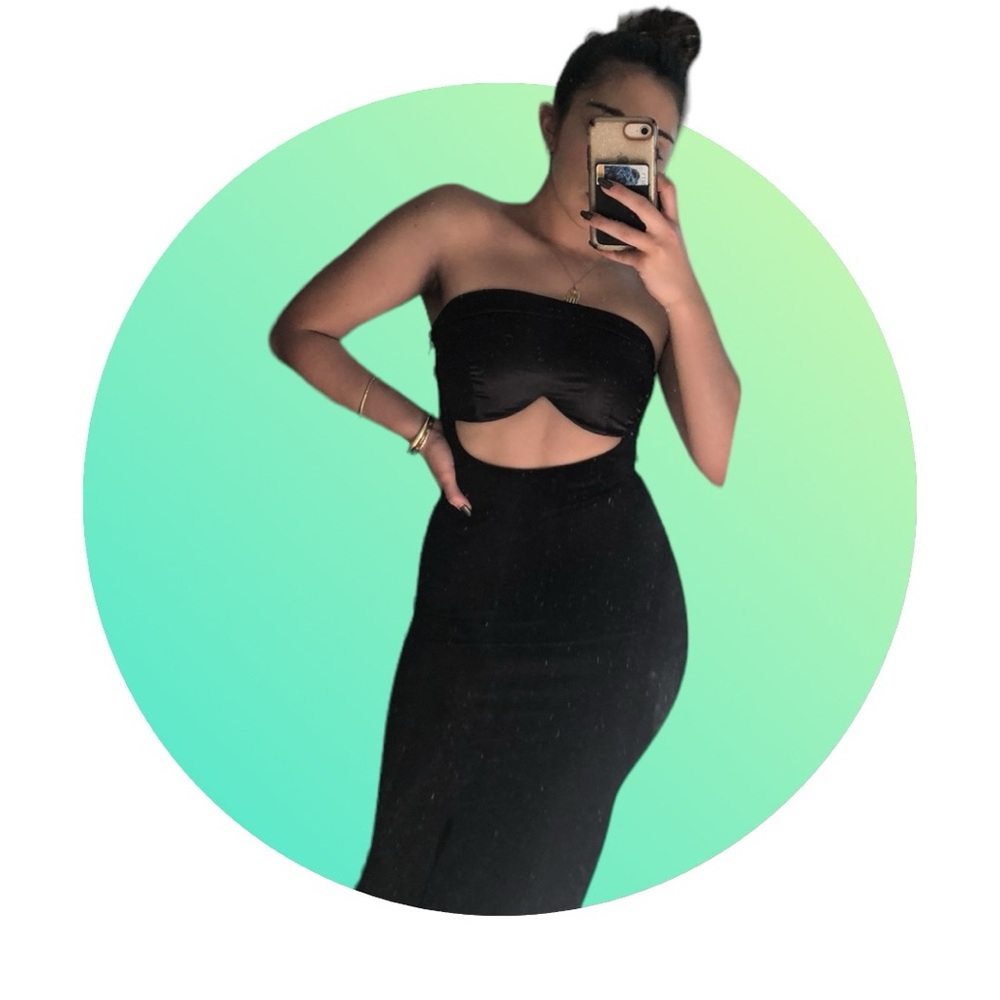 Fashion Nova Gala Queen Velvet Cutout Dress